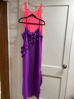 2 pc Divided Pink and Twinset Actitude Purple Maxi Dresses